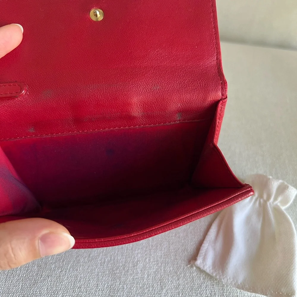 Dior Red Quilted Wallet